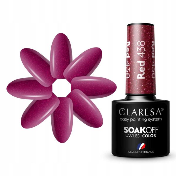 CLARESA LAKIER HYBRYDOWY RED 438 zdjęcie 1