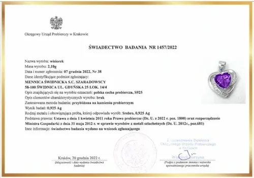 Mennica Świdnicka - Serca Srebrny Komplet Prezent Urodziny Srebro 925 na Arena.pl