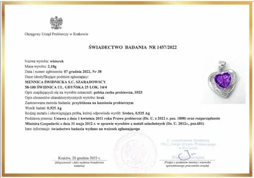 Mennica Świdnicka - Serca Srebrny Komplet Prezent Urodziny Srebro 925 zdjęcie 8