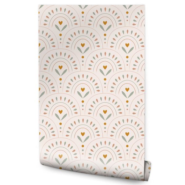 Tapeta W Rolce Dla Dzieci Geometryczny WZÓR Styl Boho Ornamenty zdjęcie 1