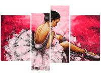 OBRAZ BALETNICA RÓŻOWYM TLE