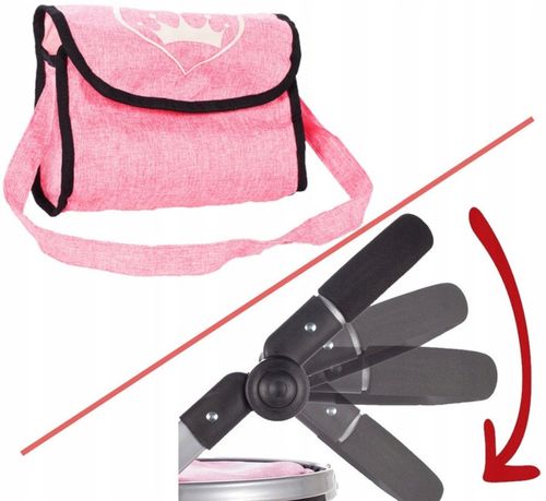 WÓZEK DLA LALEK GŁĘBOKI SPACERÓWKA 2w1 LEKKI SKŁADANY + TORBA + GONDOLA na Arena.pl