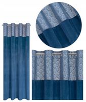 Zasłona gotowa AGNES 140x250 granatowa orientalna welwet velvet glamour