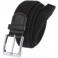 Pasek Pleciony Do Spodni Elastyczny Gumowy Męski Damski Czarny 110 cm