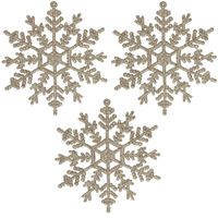 Zawieszka na choinkę śnieżynki 3 szt. ozdoba świąteczna 12 cm srebrny brokat