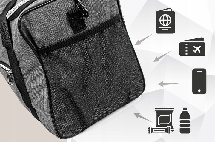 TORBA bagaż podręczny DO SAMOLOTU 40x20x25 RYANAIR pojemna UCHWYT kieszenie zdjęcie 14