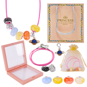 Zestaw Kreatywny Do Stworzenia Naszyjnika Kolorowe Koraliki Charms Diy