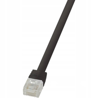 Patchcord LogiLink CF2033U CAT.6 U/UTP 1 m, płaski, czarny