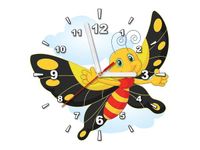 30X30CM ZEGAR CZARNO ŻÓŁTY MOTYLEK OBRAZ DREWNO