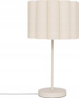 LAMPA STOŁOWA BIAŁA Z MATERIAŁOWYM KLOSZEM 49 CM E27 TWORZYWO SZTUCZNE