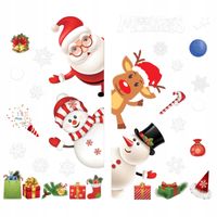 Naklejki świąteczne na szybę okienne kolorowe 2 arkusze