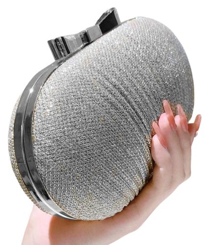 Srebrna Torebka Wieczorowa Kopertówka Wizytowa na Arena.pl