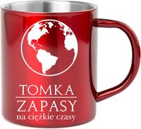 Kubek metalowy z grawerem PREZENT na imieniny