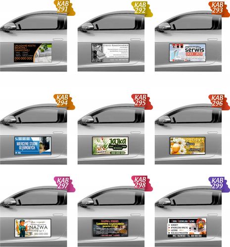 Magnes na samochód reklama magnetyczna 60x30 cm USŁUGI KAMIENIARSKIE na Arena.pl