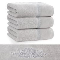 Ręcznik SISI 70x140 cm srebrny miękka bawełna frotte 500 g/m²