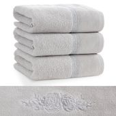 Ręcznik SISI 70x140 cm srebrny miękka bawełna frotte 500 g/m²