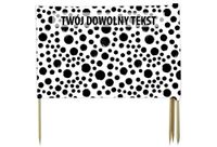 PARAWAN PLAŻOWY Czarne kropki z indywidualnym  napisem 5 PANELI 17.5