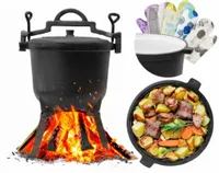 Kociołek myśliwski EMALIOWANY garnek żeliwny 8L