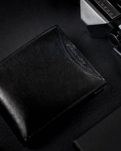 Portfel męski z naturalnej skóry licowej, etui z okienkiem na zdjęcie na Arena.pl