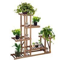 Kwietnik drewniany 95 cm stojak na kwiaty brązowy postarzany