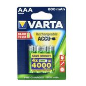 VARTA bateria akumulatorowa R3 (AAA) 800 mAh ready to use 4 szt