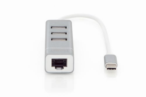 Digitus | USB Type-C 3-Port Hub + Fast Ethernet LAN Adapter | DA-70253 na Arena.pl