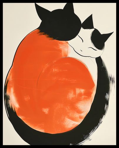 Plakat 40x50cm Yin i Yang Kotów na Arena.pl