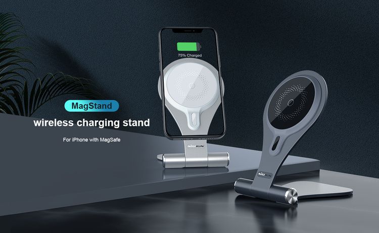 Ładowarka indukcyjna Nillkin MagStand z Magsafe srebrny zdjęcie 4