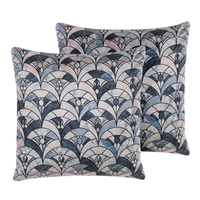 Zestaw 2 poduszek dekoracyjnych 45 x 45 cm niebiesko-beżowy KOODAL