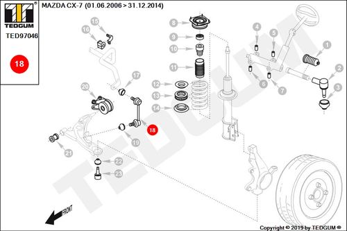 MAZDA CX-7 ŁĄCZNIK STABIL PRZÓD ER 07- na Arena.pl