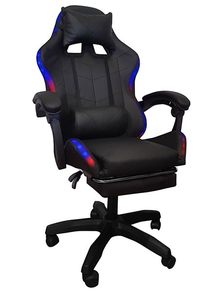 Fotel gamingowy Games czarny LED zdjęcie 1