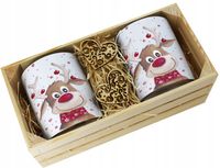 PREZENT ŚWIĄTECZNY ZESTAW KUBKÓW W SKRZYNCE KUBKI