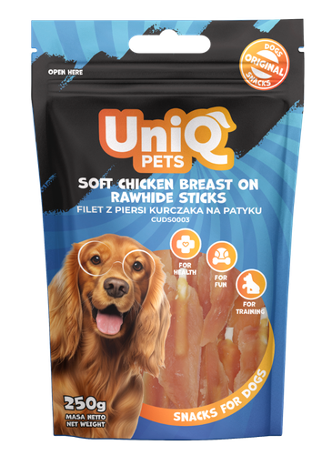 Przysmaki dla psa filet z piersi kurczaka WOOFERS 250g UNIQ PETS na Arena.pl