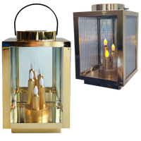 ZNICZ SOLARNY XXL LATARNIA LAMPION NA BATERIE Z 3 ŚWIECAMI LED ZŁOTA ZŁOTY