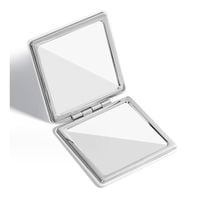 lusterko kosmetyczne białe eleganckie metalowe otwierane do torebki l12