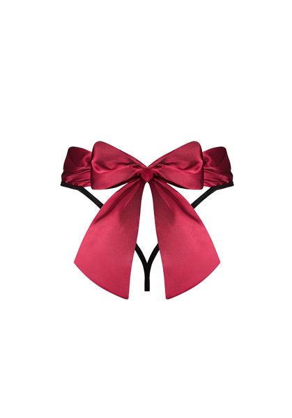 Stringi z Satynową Kokardą - Obsessive Tienesy L/XL zdjęcie 6