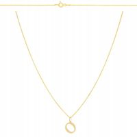 Złota zawieszka literka O pr.585 z łańcuszkiem