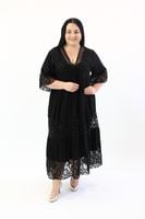 Długa koronkowa sukienka boho Klaudia Czarna UNI