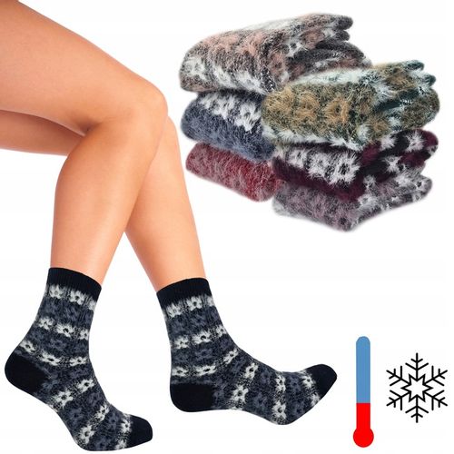 NETi Miękkie Termiczne Skarpety Damskie Ciepłe Włosy Norki Zimowe 6-Pak na Arena.pl