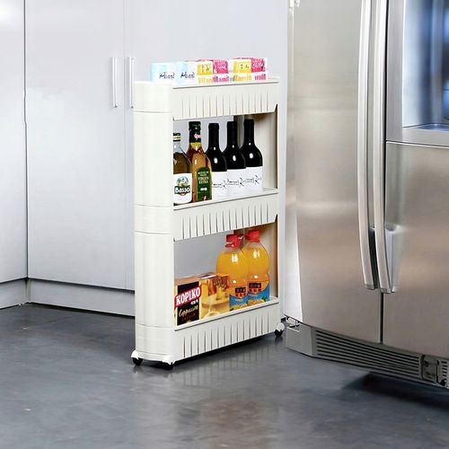 PÓŁKA ŁAZIENKOWA KUCHENNA REGAŁ NA KÓŁKACH MOBILNA 3 PÓŁKI SZAFKA na Arena.pl