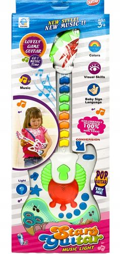 Interaktywna gitara muzyczna zabawka dla dzieci świeci melodie 8klawiszy na Arena.pl