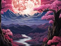 Plakat 20x15cm Różowa Kraina Marzeń