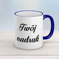 Kubek CLASSIC granatowym uszkiem z Twoim nadrukiem