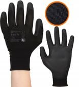 rękawice robocze mercator tech black+black pu - l - 1 para
