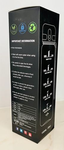 Butelka Bidon na Wodę Miarka Motywacyjna 1L TRITAN 1000ml + sitko na owoce na Arena.pl