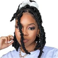 Włosy Syntetyczne Butterfly Locs Szydełkowe Warkocze 30cm Czarny 6 Pak