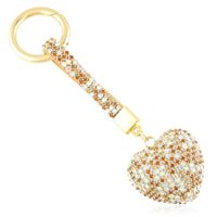 Brelok kryształowe serce brązowe