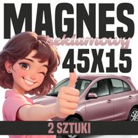 Reklama magnetyczna MAGNES reklamowy na auto firmowe 45x15 cm - 2 szt