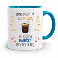 Dla Baristy Baristki Kawiarki Kubek Błękitny Z Nadrukiem Ze Zdjęciem