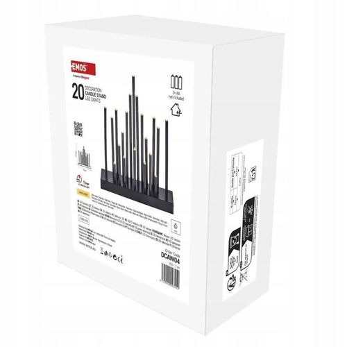 Świecznik świateczny czarny 20 LED 27 cm 3x AA ciepła biel IP20 timer EMOS na Arena.pl